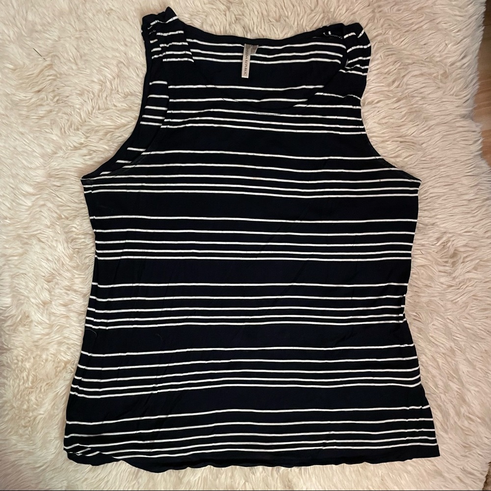 Banana Republic Signature Tee Navy White Striped Tank Large